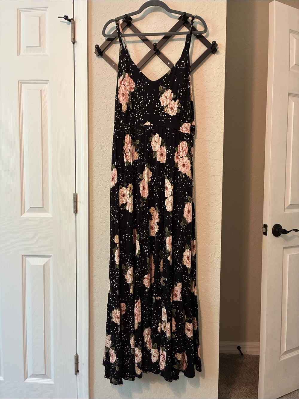 torrid Black Maxi Dress with Blush Floral Print